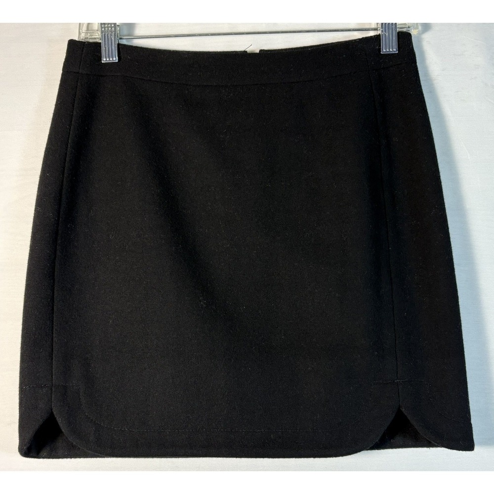 J.Crew Womens Black Wool Blend Tulip‎ Hem Mini Skirt Size 00 A-Line Lined